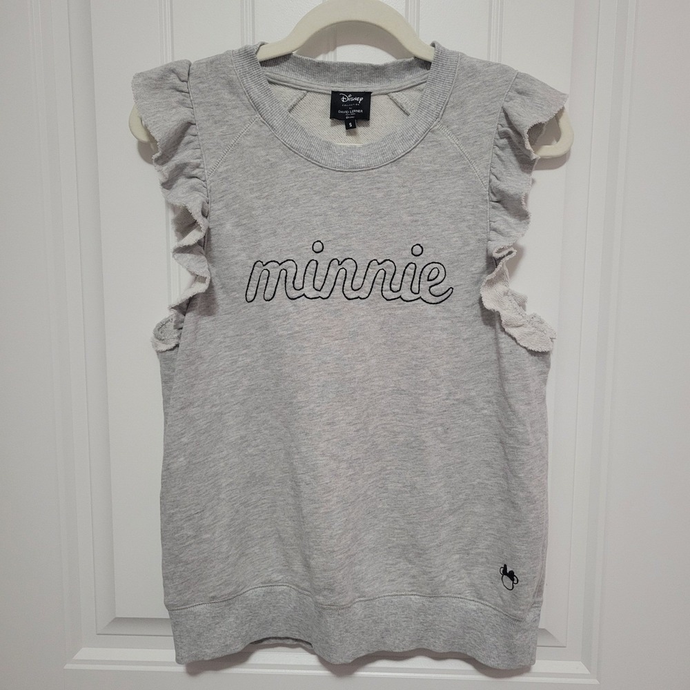 Disney Collection David Lerner Minnie Mouse Ruffle Sleeve Sweatshirt Size Small